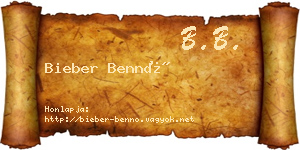 Bieber Bennó névjegykártya
